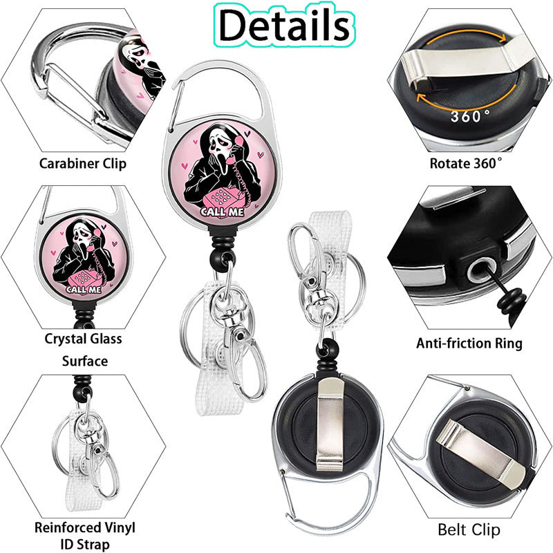 Wholesale ABS Halloween Pumpkin Roll Up Keychain